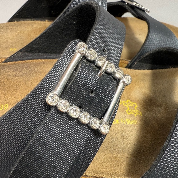 Papillio Blue Birkenstock Cork Footbed Vegan Leather 2 Strap Sandals - Picture 9 of 9